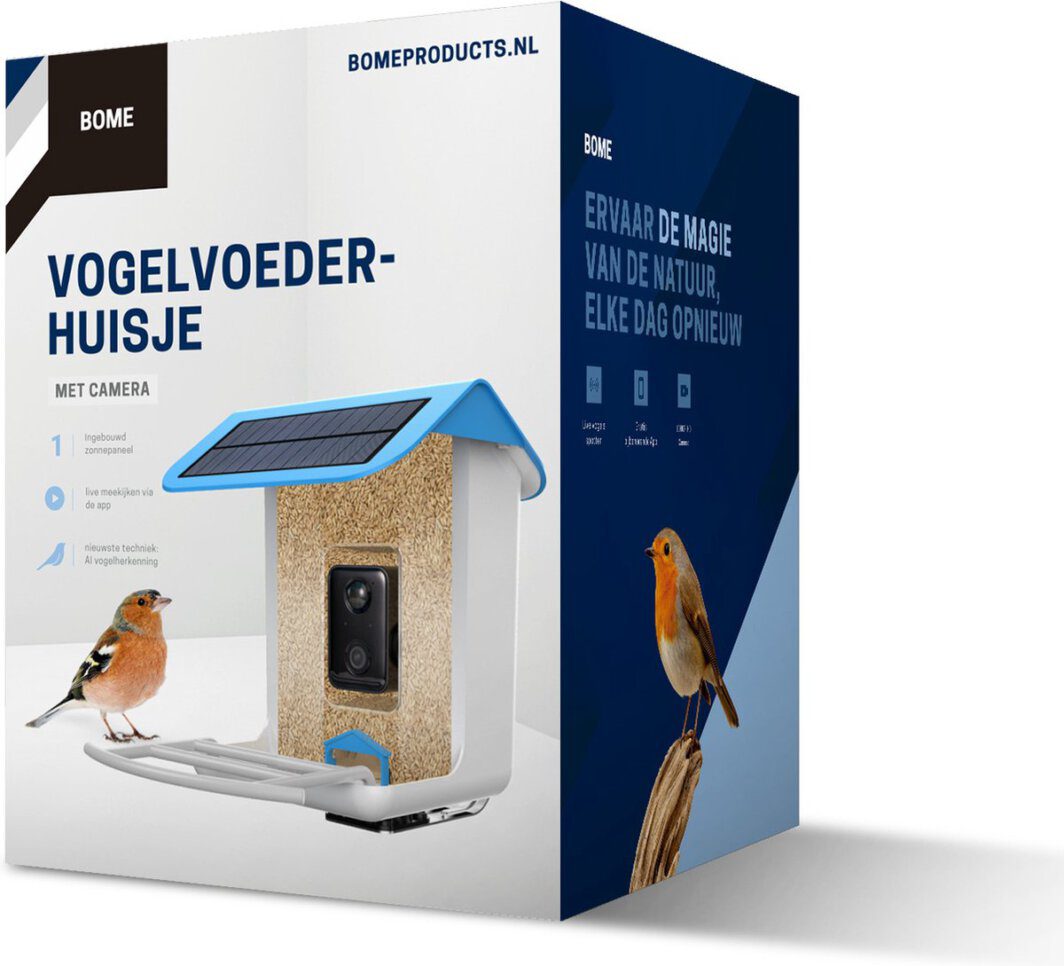 BOME - Vogelvoederhuisje - Camera en Audio - AI Vogelherkenning - Hangend