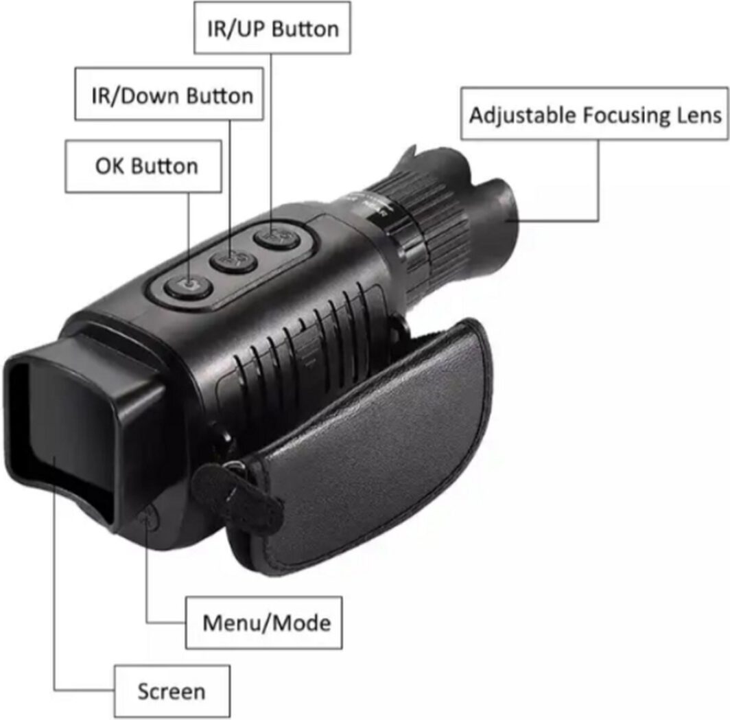 Nachtkijker - Verrekijker - 5x digitale zoom - Infrarood camera met 7 standen - Tot 256GB opslag - Nacht observatie afstand tot 800 meter - Video HD 1280x720