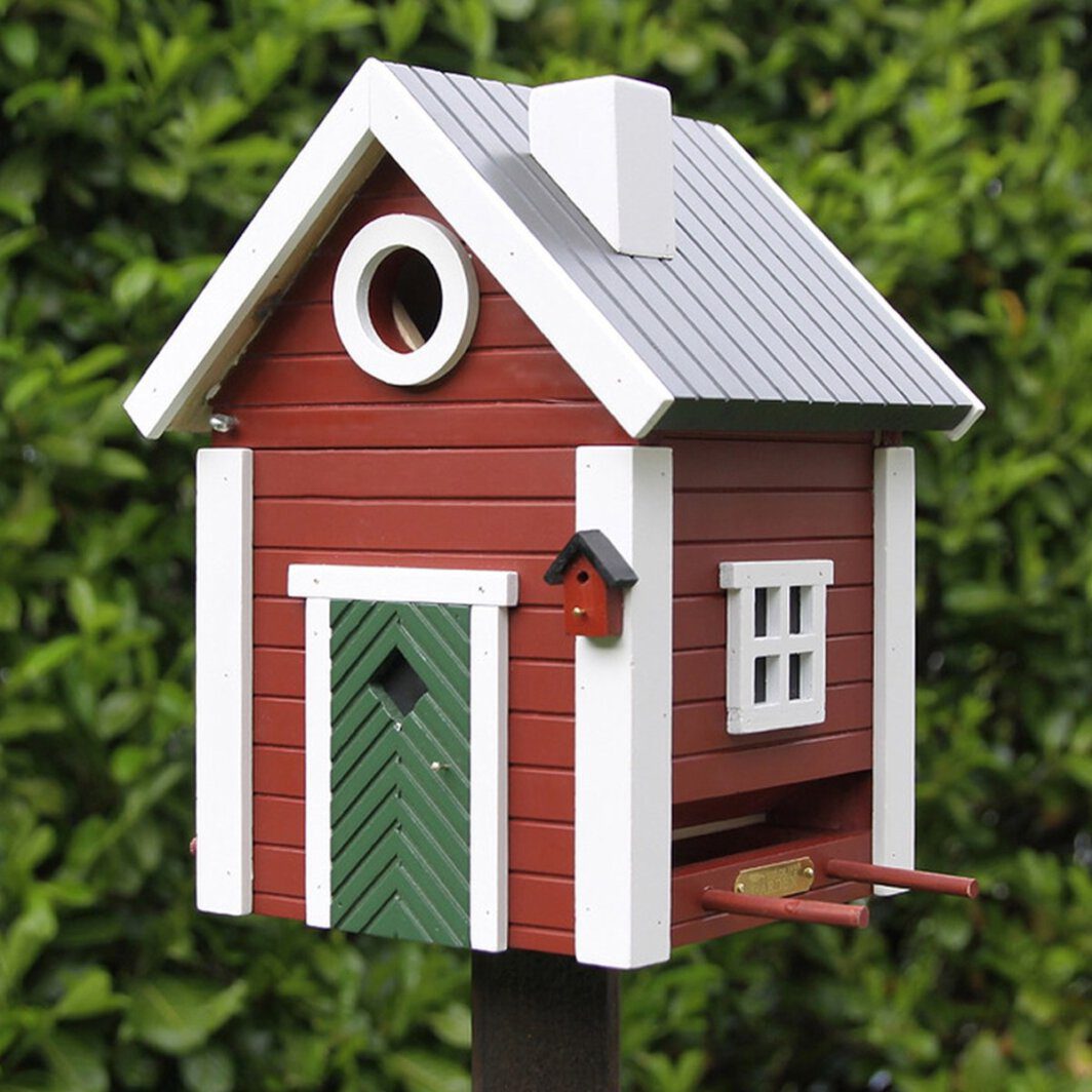 Wildlife Garden Vogelhuisje & Voederhuis - Rood - 20 x 21 x 28 cm