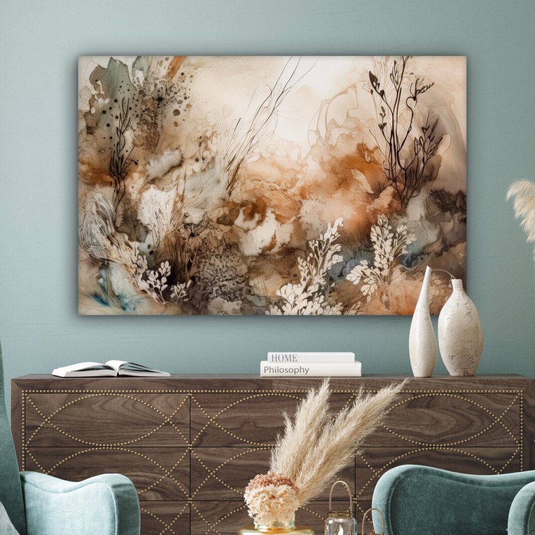 Canvas schilderij 120x80 - Bloemen kunst - Kamer decoratie accessoires - Schilderijen woonkamer - Wanddecoratie slaapkamer - Muurdecoratie keuken - Wanddoek interieur binnen - Woondecoratie huis - Abstracte schilderijen