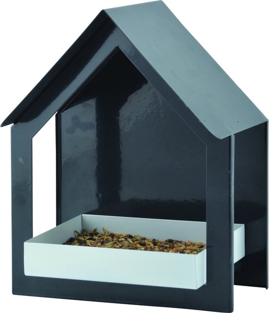 Esschert Design - Vogelvoederhuisje Muur - Zwart - 19 x 12 x 23 cm